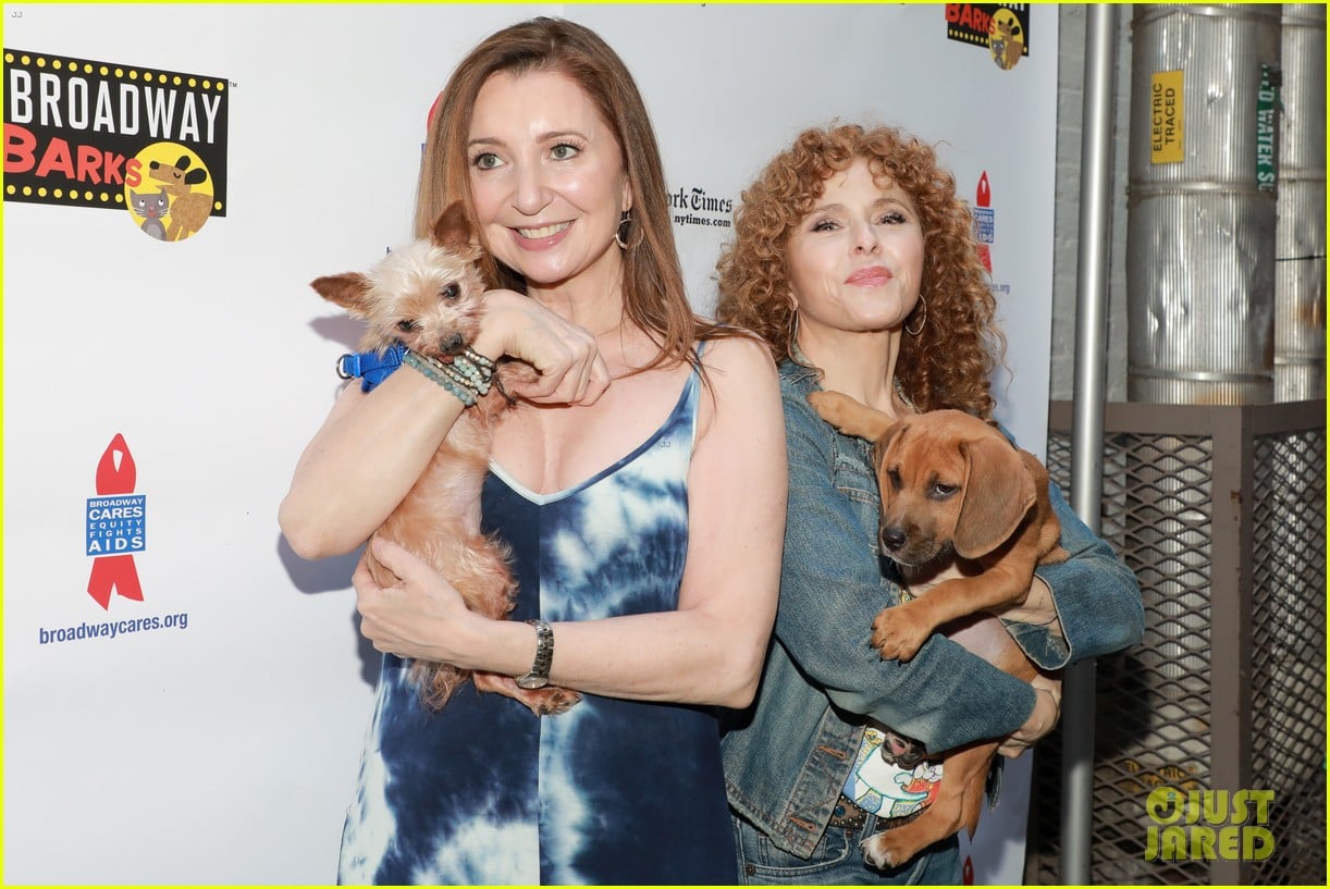 Hugh Jackman & Sutton Foster Cuddle with Puppies at Broadway Barks 2022