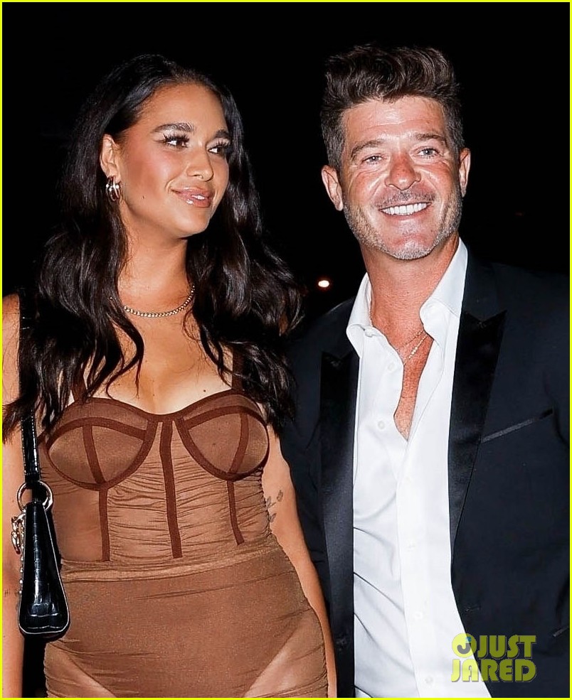 robin thicke april love geary sheer outfit dinner date 044806840