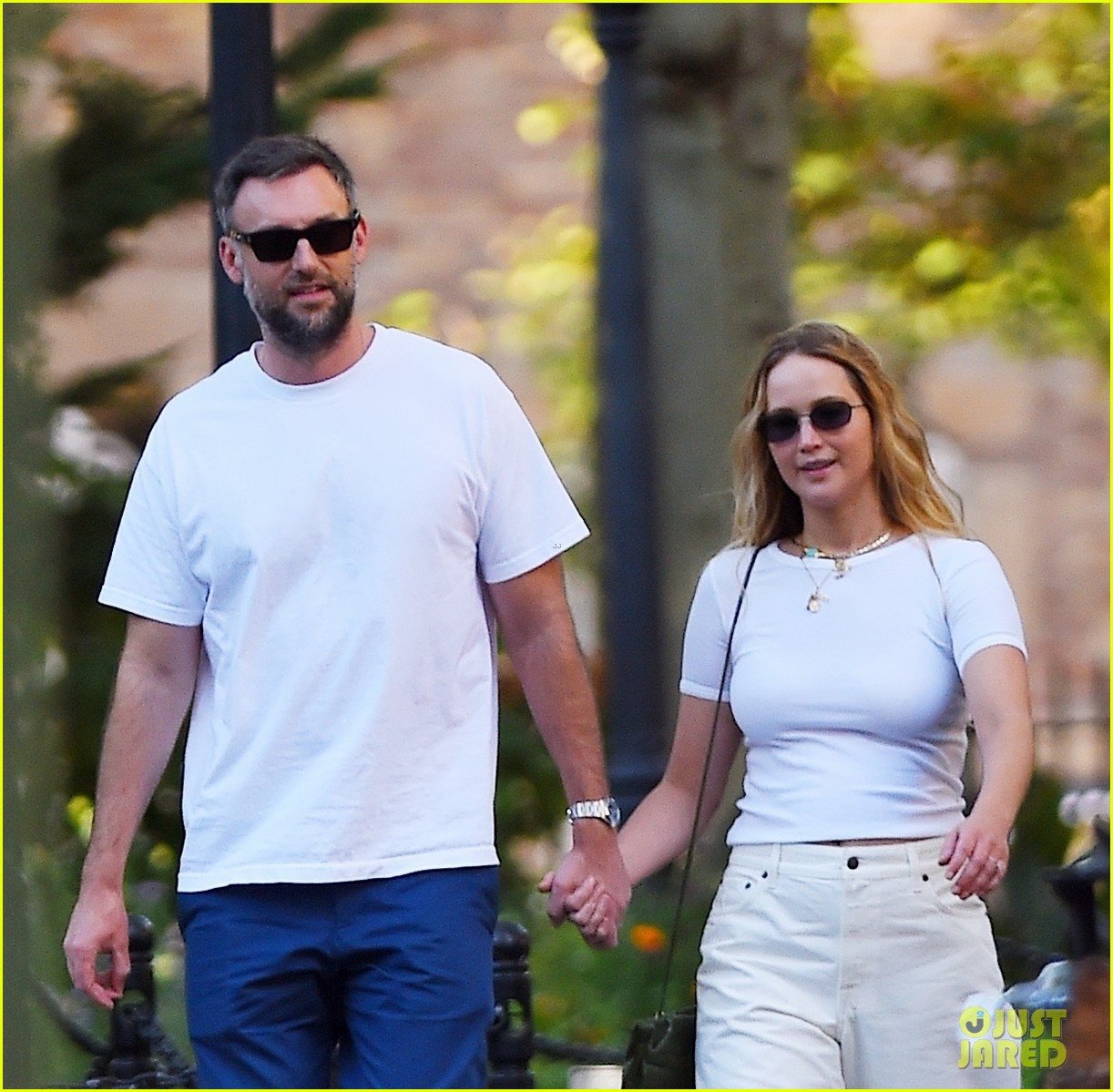 Jennifer Lawrence Holds Hands with Husband Cooke Maroney During Walk in