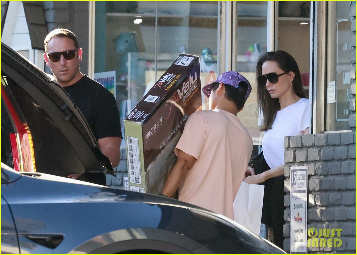 angelina jolie dog shopping with son pax 194812112