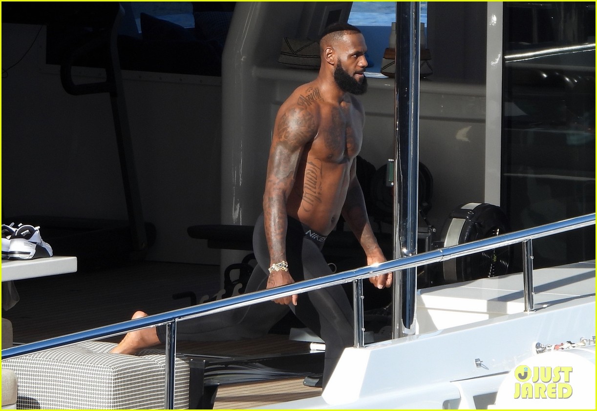 lebron james shirtless workout in italy 234821066