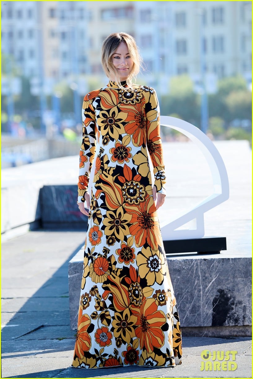 Olivia Wilde Wears Long-Sleeved Floral Dress for 'Don't Worry Darling ...