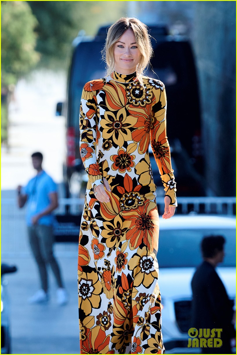 Olivia Wilde Wears Long-Sleeved Floral Dress for 'Don't Worry Darling ...