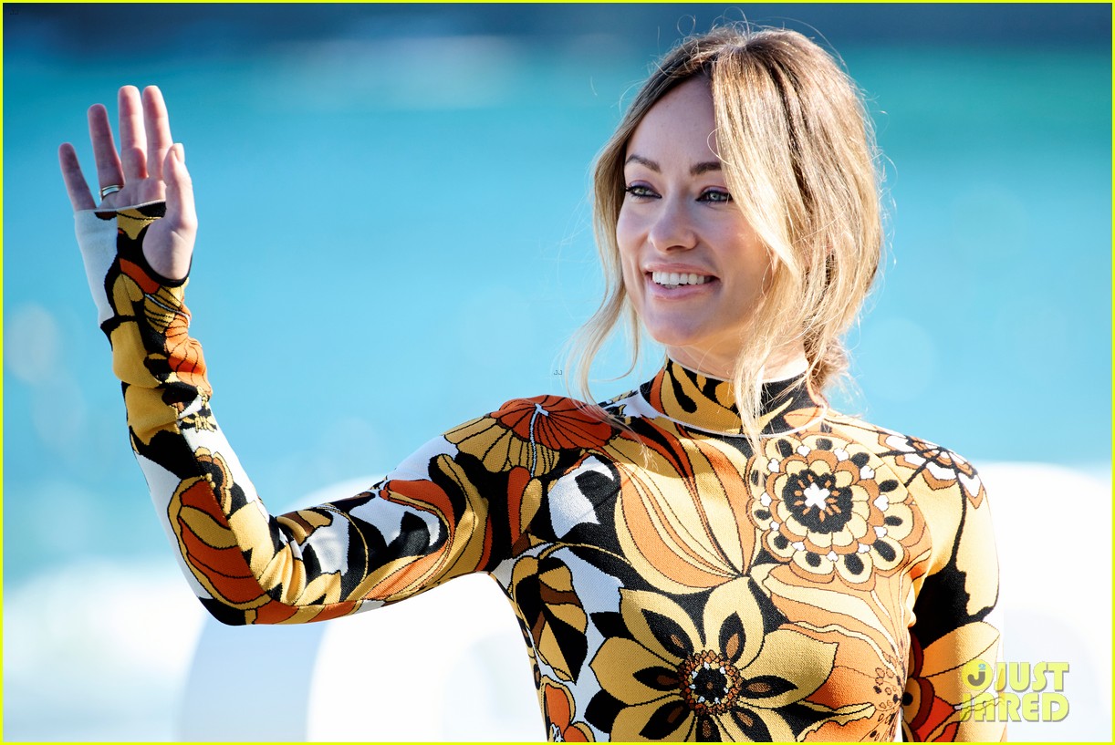 Olivia Wilde Wears Long-Sleeved Floral Dress for 'Don't Worry Darling ...