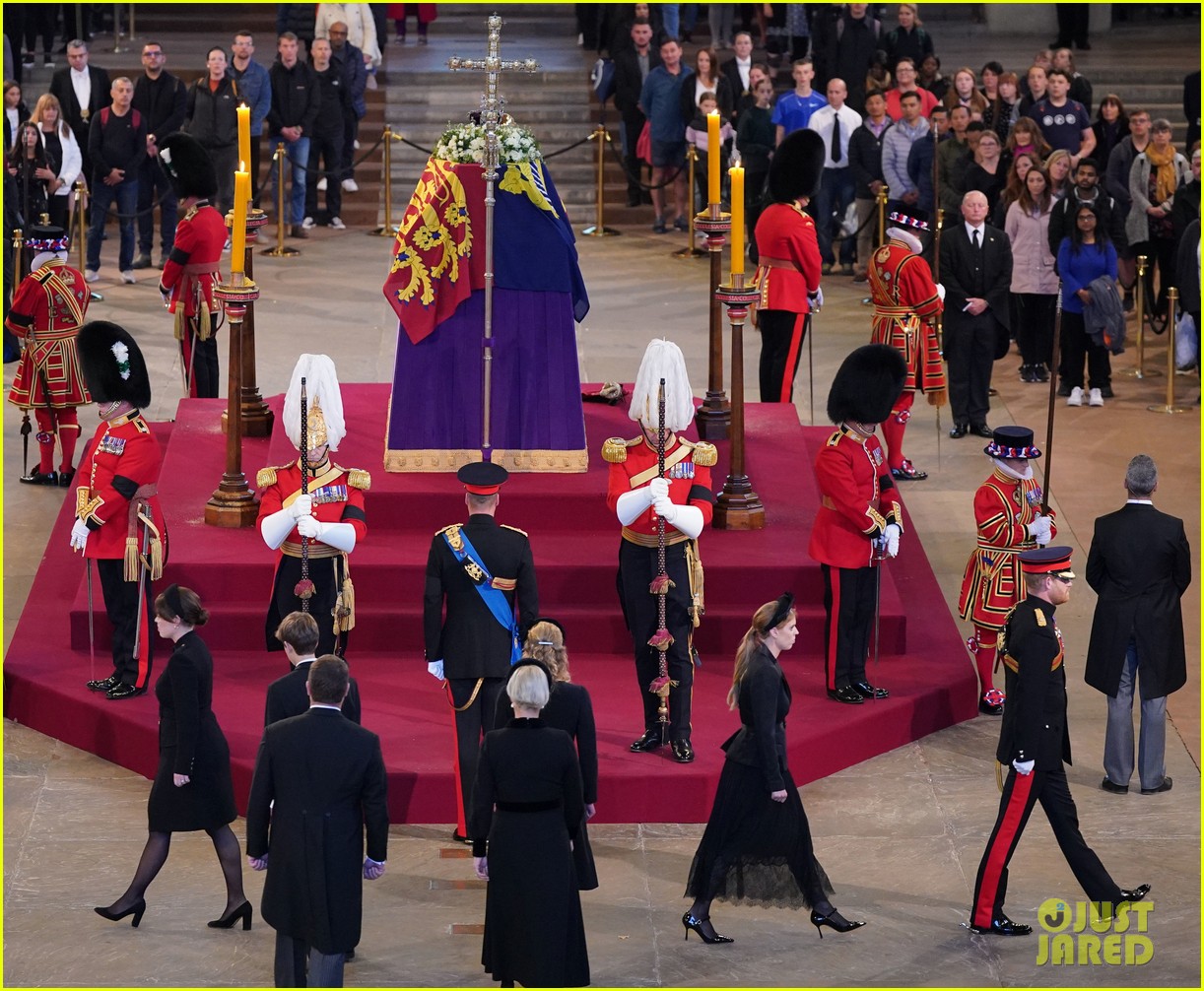 Prince William & Prince Harry Join Their Cousins to Stand Vigil at