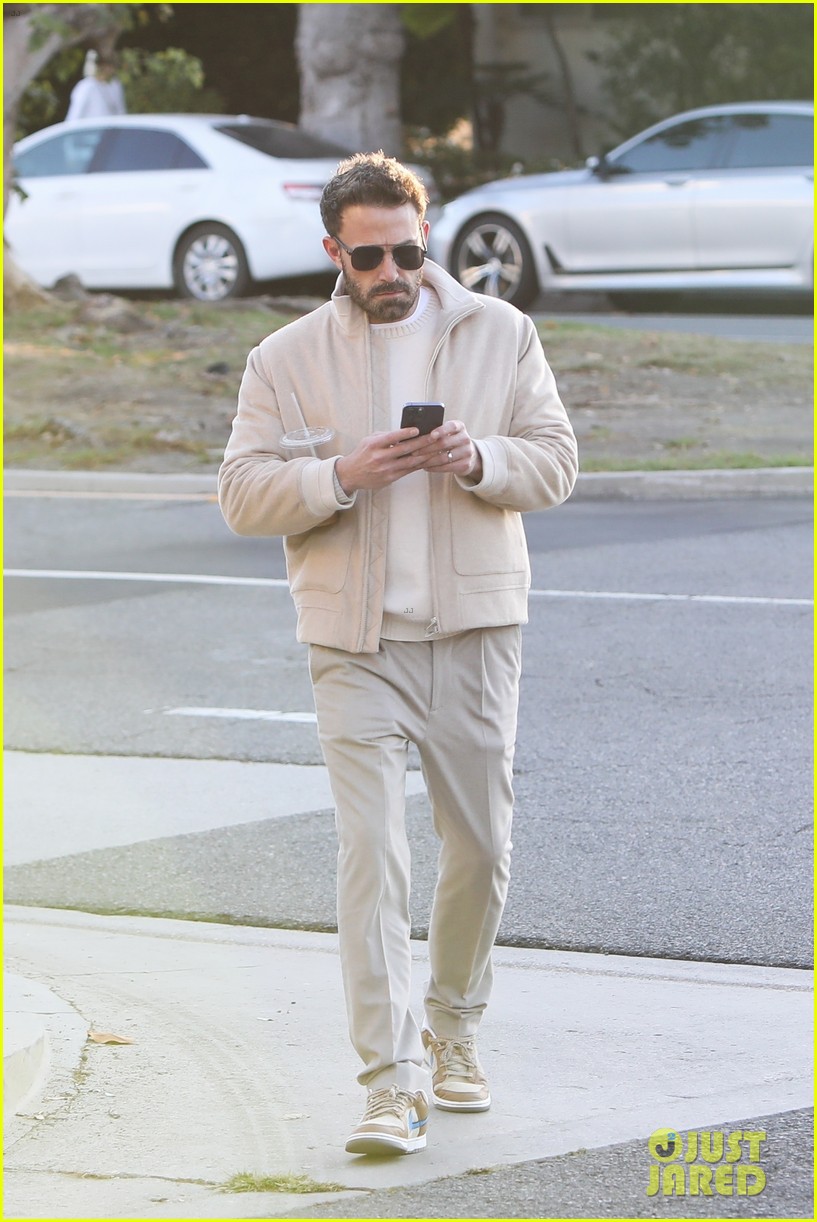 Ben Affleck Looks Cool in a Monochrome Outfit While on Coffee Run 