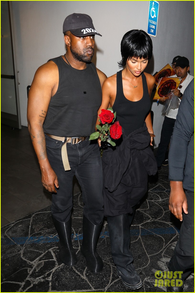 Kanye West Seemingly Gifts Juliana Nalu Red Roses During Night Out