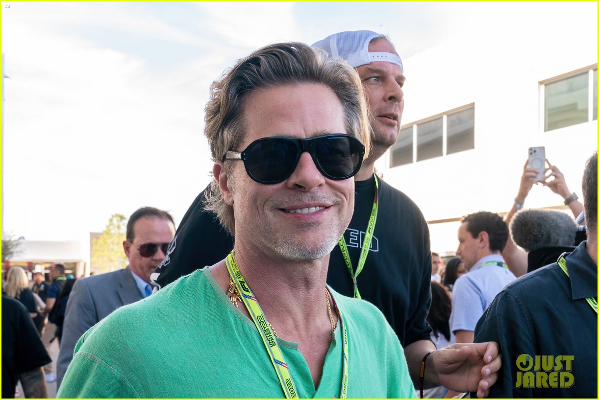 brad pitt attends another practice session ahead of f1 grand prix 024843606