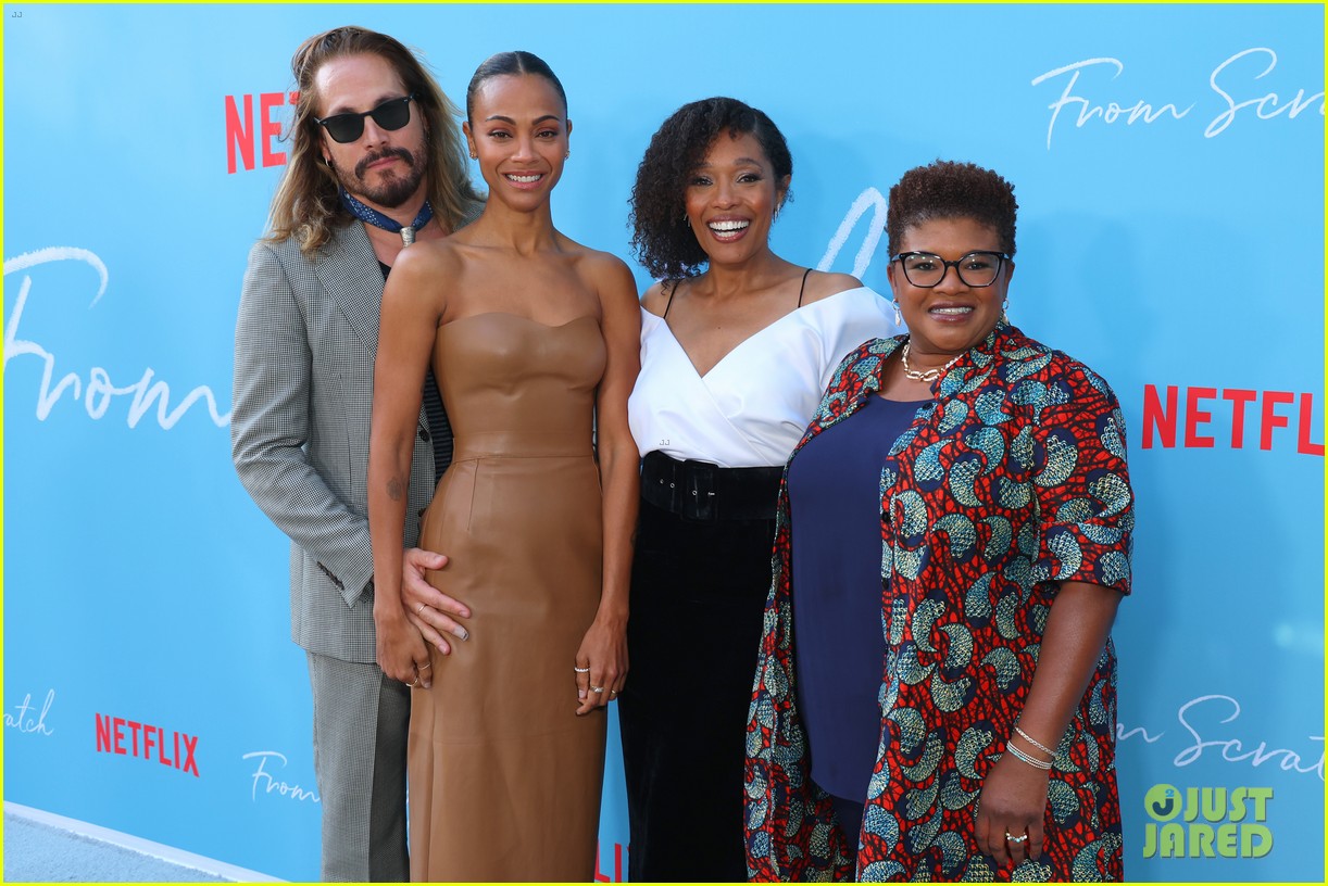 Zoe Saldana Premieres New Netflix Series 'From Scratch' with Producer