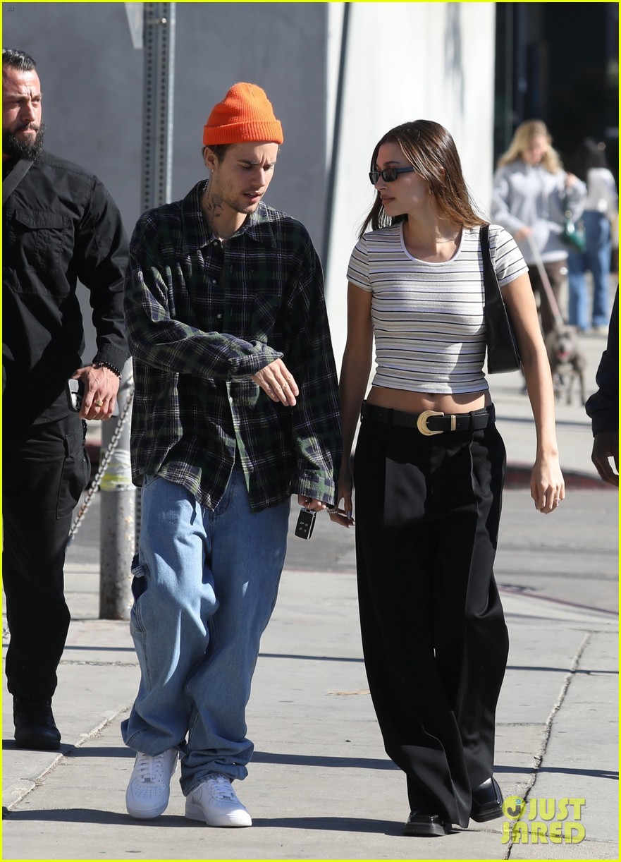 justin bieber hailey bieber grab sushi for lunch in weho 324862172
