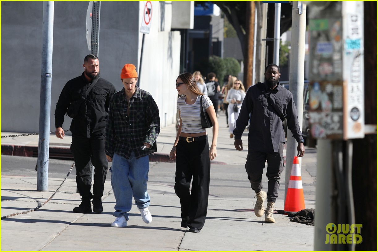 justin bieber hailey bieber grab sushi for lunch in weho 414862181