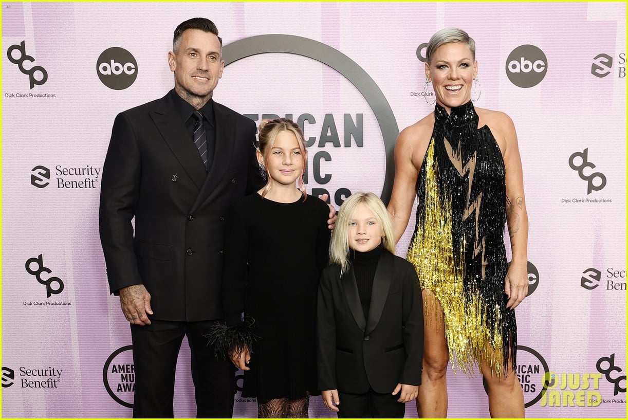 Pink Rules The Red Carpet with Husband Carey Hart & Their Two Kids at