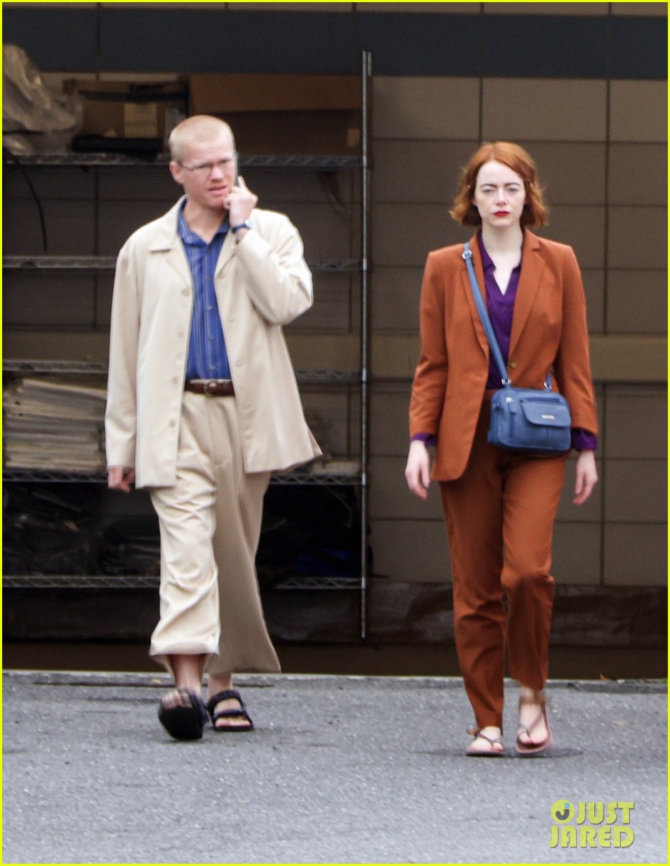 Emma Stone Strikes a Pose While Filming New Movie 'And' With Jesse