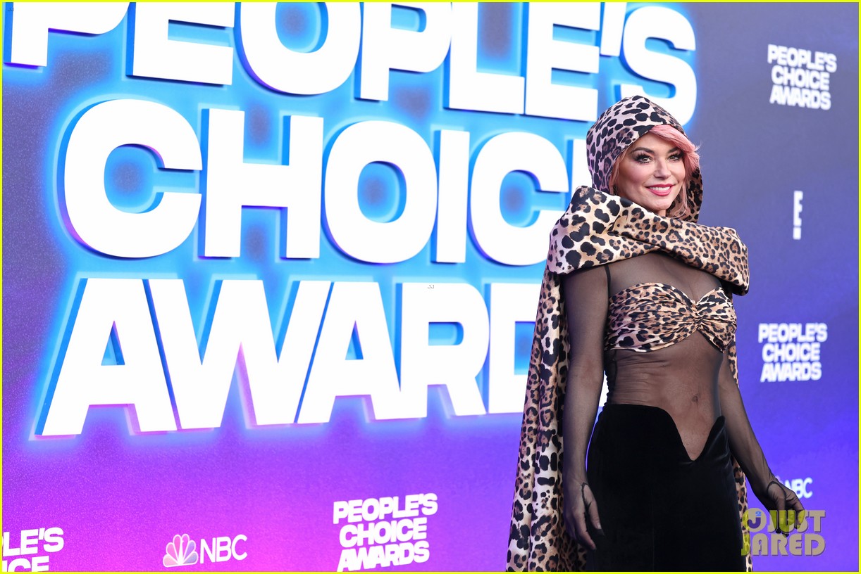 Shania Twain Wears Leopard Look with Pink Hair to People's Choice(02)