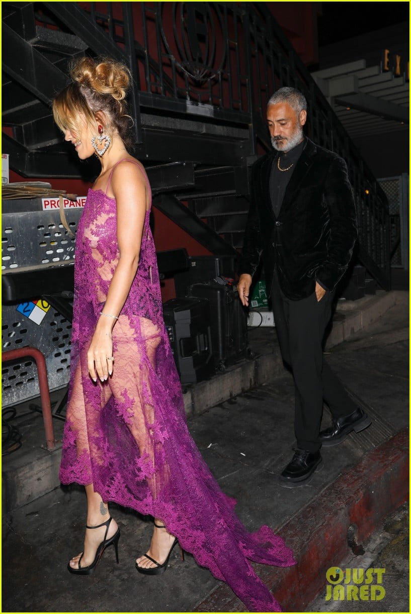 Rita Ora Wears Completely Sheer Lace Dress to PreGolden Globes Party