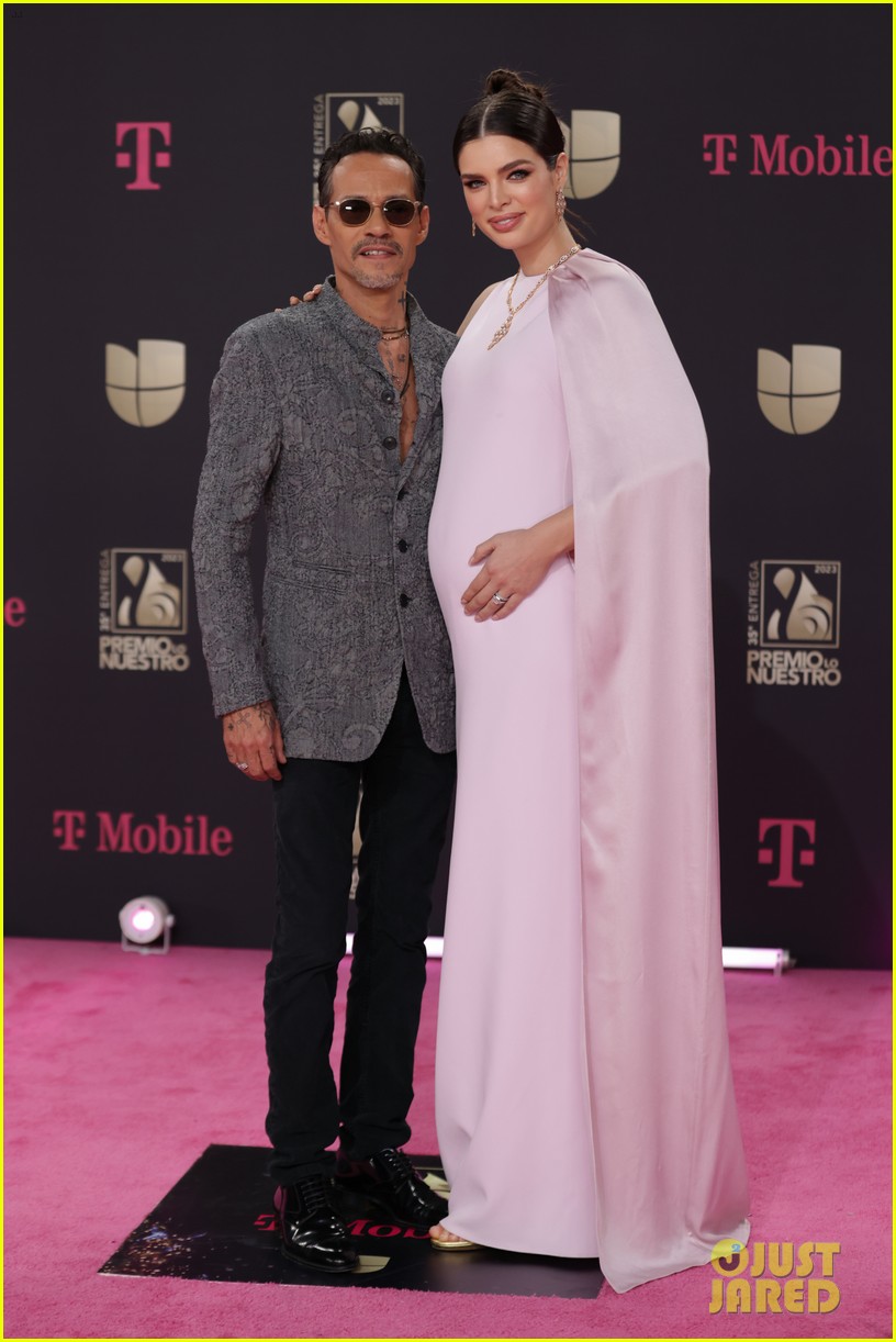 Marc Anthony Cradles Wife Nadia's Baby Bump While Walking Red Carpet at(02)