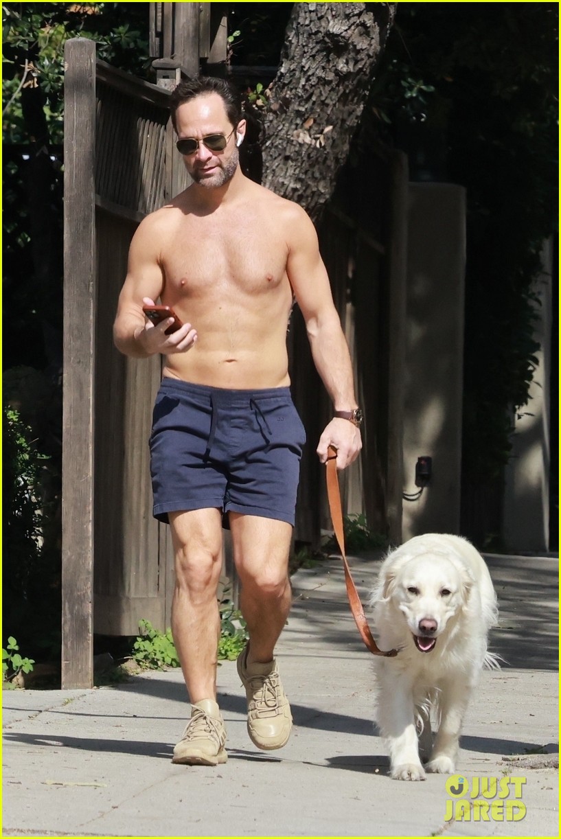 chris diamantopoulos shirtless on dog walk 084897379