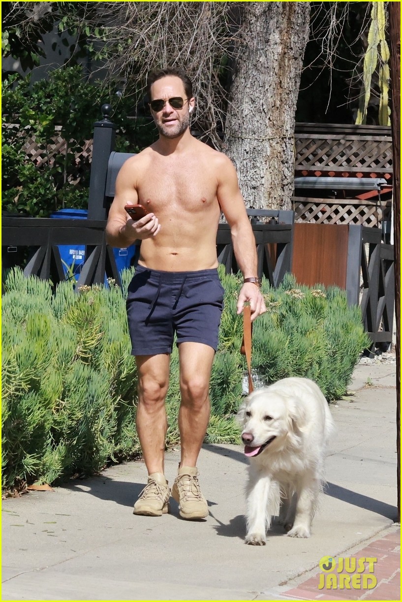 Chris Diamantopoulos Goes Shirtless on a Dog Walk Amid Casting in New