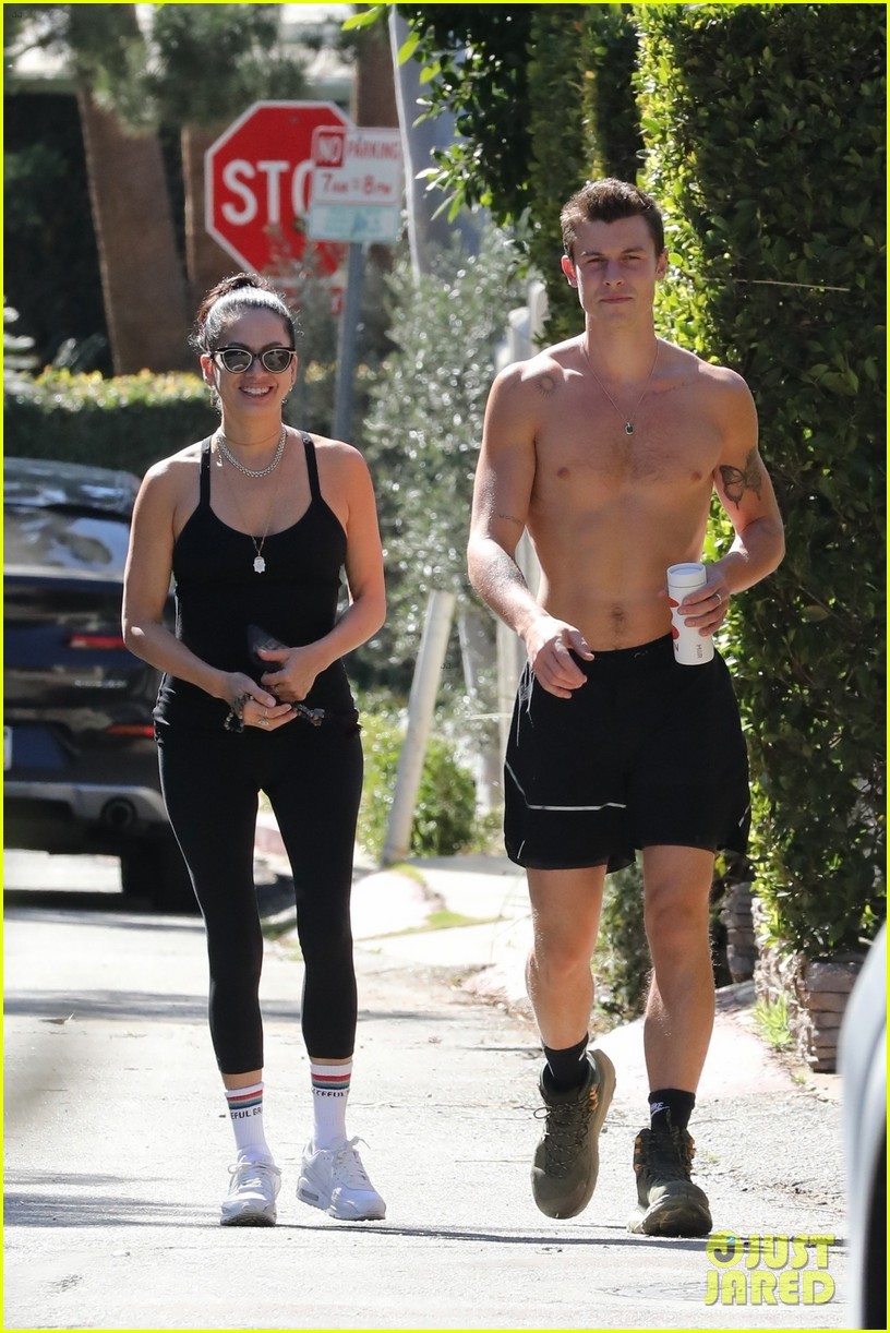 Shawn Mendes Goes Shirtless for a Hike with Rumored Girlfriend Jocelyne