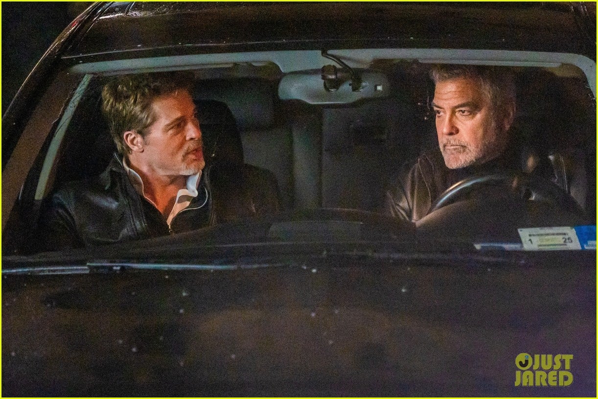 Brad Pitt & Clooney Film LateNight Scenes for 'Wolves' Thriller