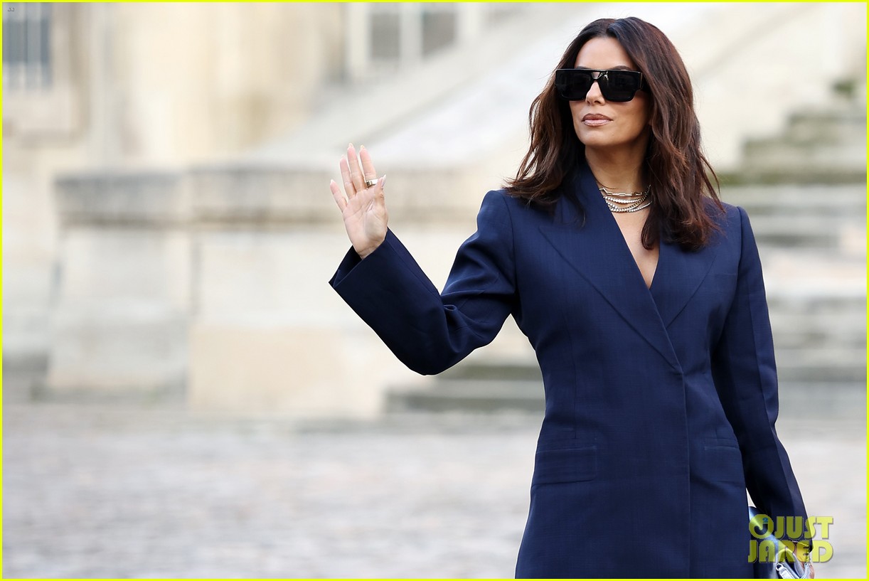 Eva Longoria Supports BFF Victoria Beckham at Fashion Show in Paris