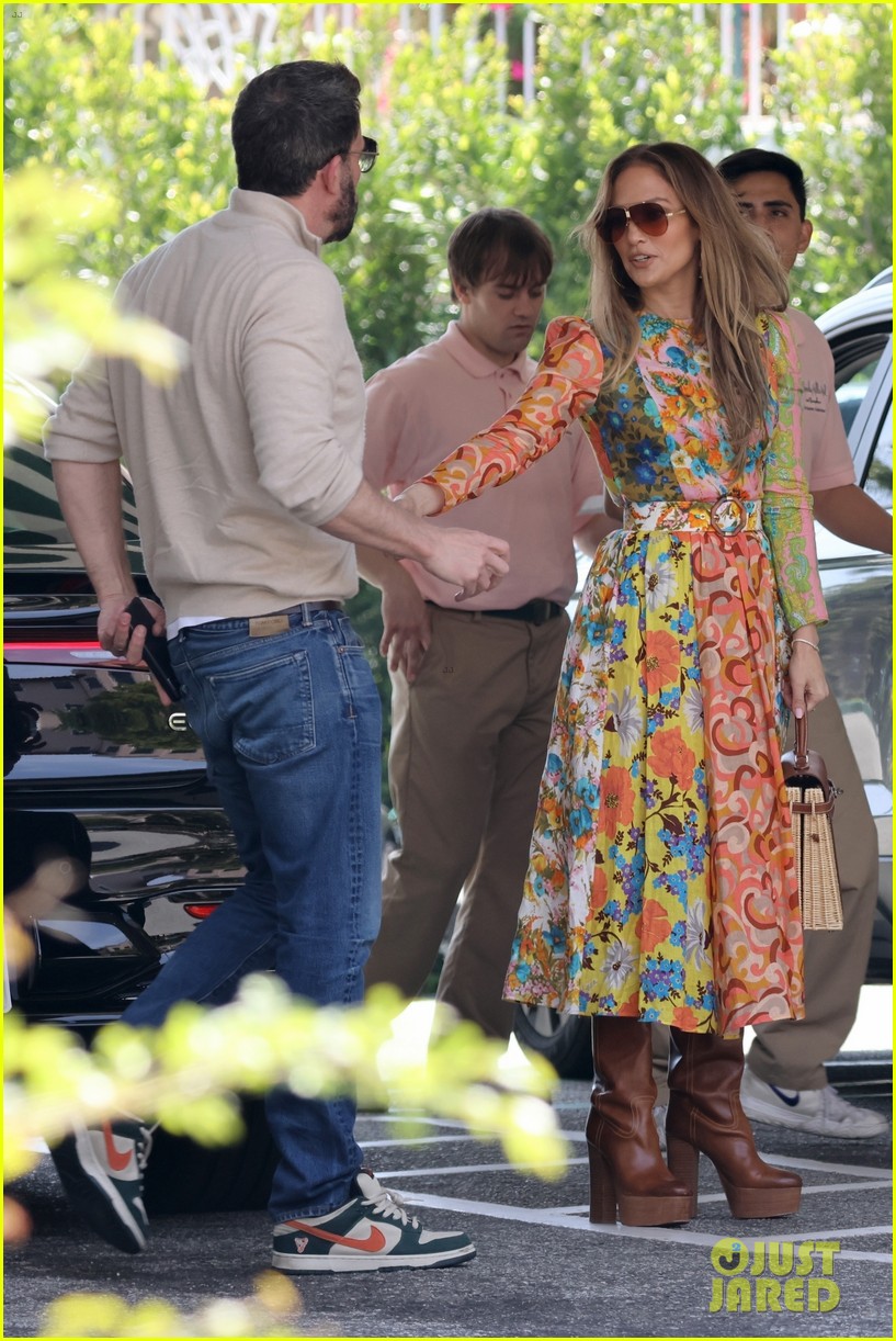 Jennifer Lopez Brightens the Day in Vibrant Dress While Grabbing Lunch