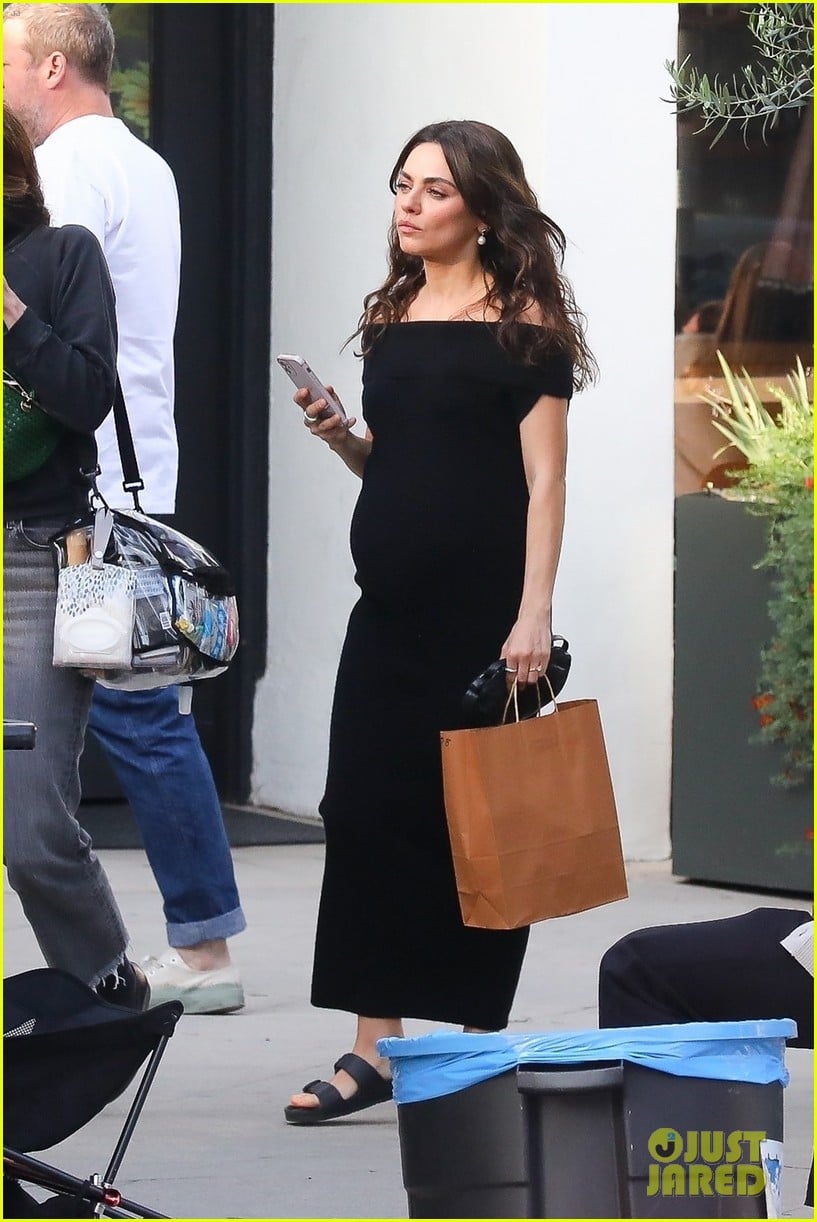 Mila Kunis Sports Fake Baby Bump on Set of 'Goodrich' with Co-Star