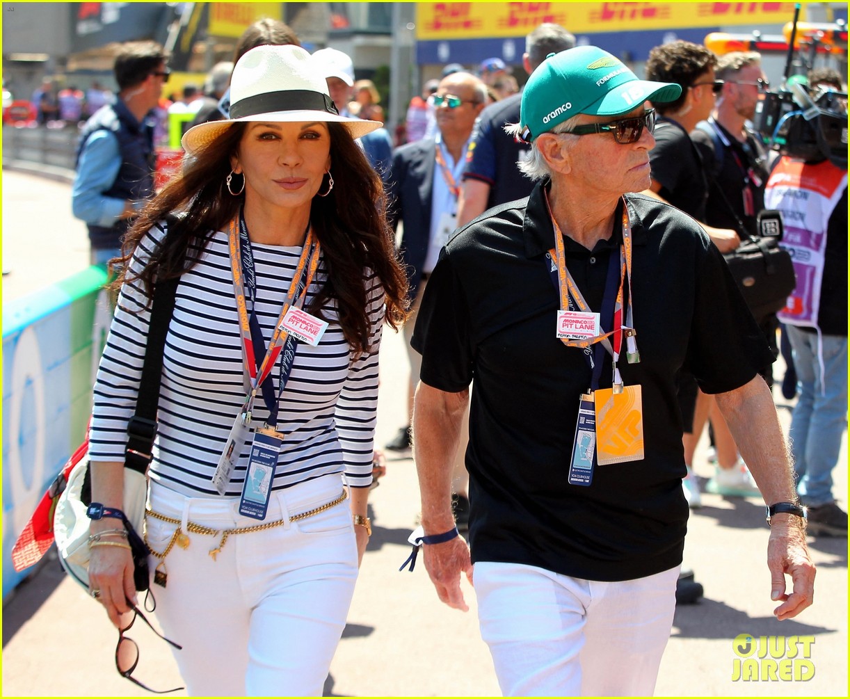 Catherine ZetaJones & Michael Douglas Hold Hands at F1 Monaco Grand