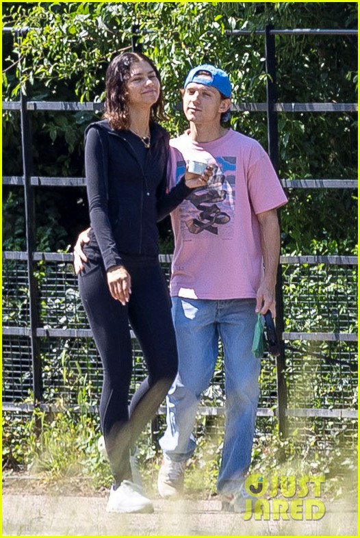 Zendaya Seen Feeding Tom Holland Ice Cream During a Walk in the Park in