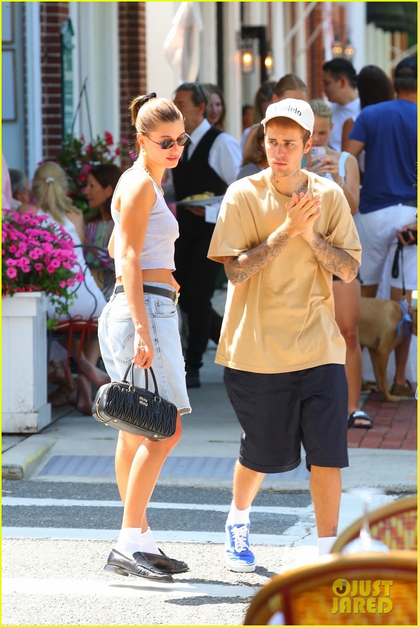 Hailey & Justin Bieber Meet Up with a Friend for Lunch in