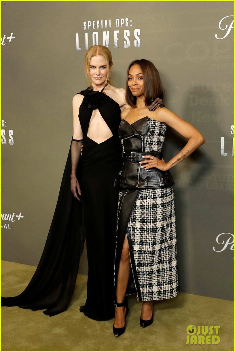 Nicole Kidman & Zoe Saldana Flaunt Fierce Fashion at 'Lioness' Events