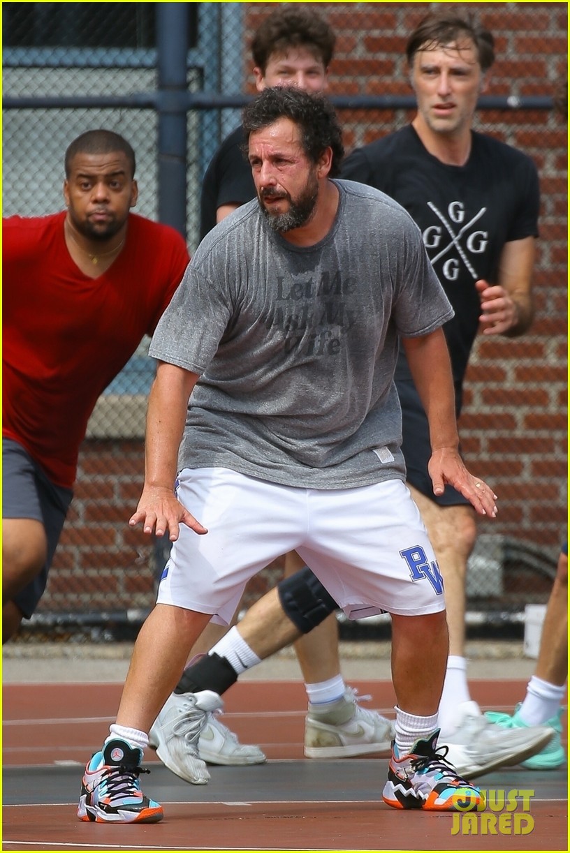 Timothee Chalamet Reunites with Adam Sandler to Play Basketball on a Public Court in New York