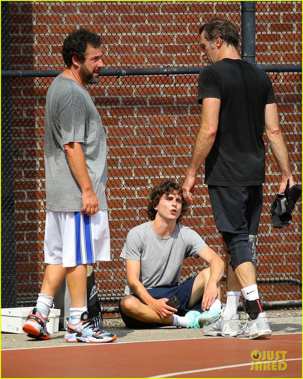 Timothee Chalamet Reunites with Adam Sandler to Play Basketball on a