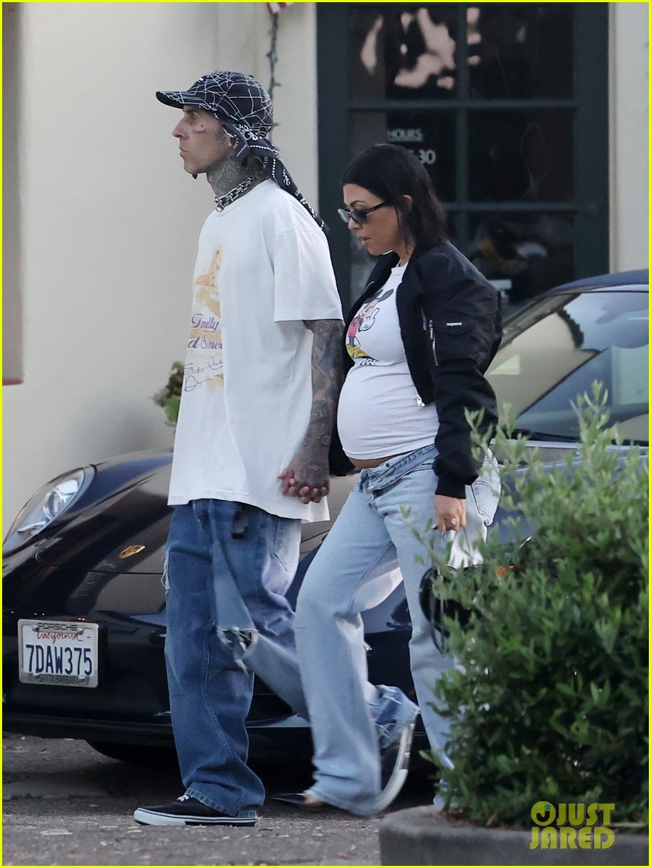 Kourtney Kardashian Dresses Baby Bump in Mickey Mouse Shirt During