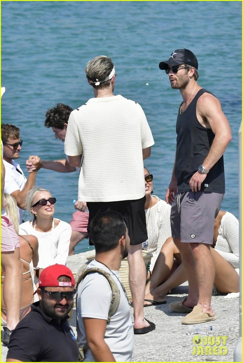 Glen Powell Goes Shirtless During Yacht Day in Mykonos: Photo 4961049