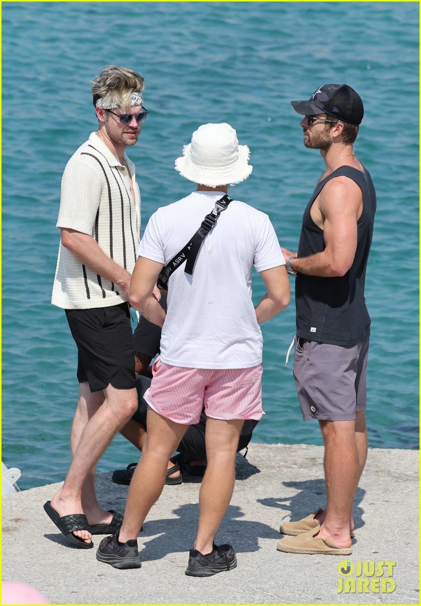 Glen Powell Goes Shirtless During Yacht Day in Mykonos: Photo 4961056