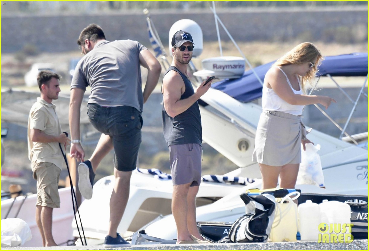 Glen Powell Goes Shirtless During Yacht Day in Mykonos: Photo 4961068