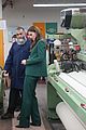 kate middleton green suit textile visits 15
