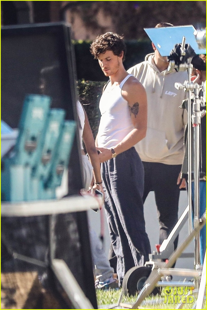 Shawn Mendes Can't Stop Smiling On The Set Of A Project, Prompting