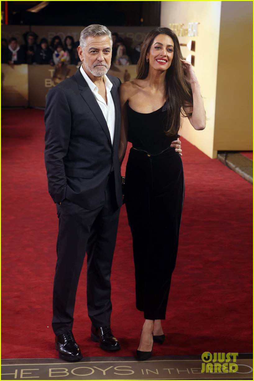 Clooney Gets Wife Amal's Support at 'Boys in the Boat' London(02)