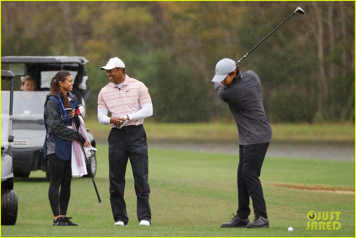 Tiger Woods Competes in Golf Tournament With Son Charlie, Daughter Sam