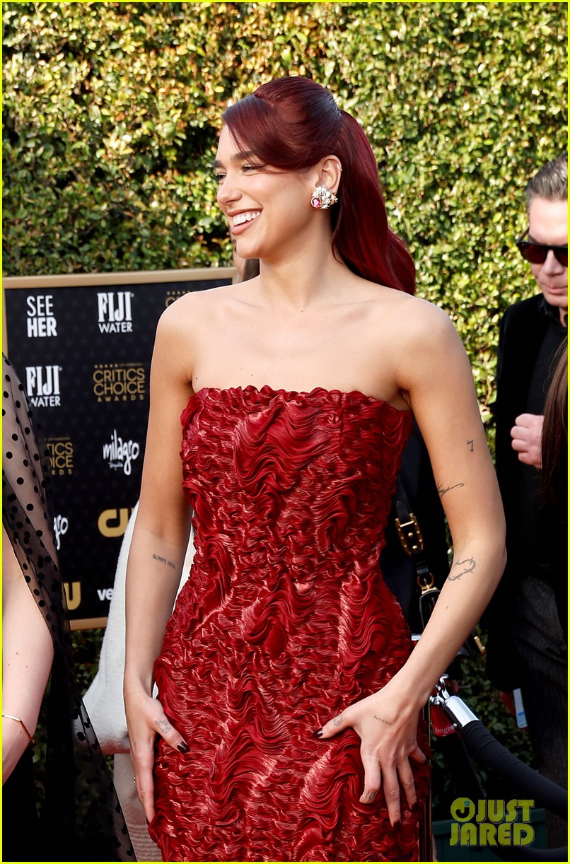 Dua Lipa Stuns in Vibrant Red at Critics Choice Awards 2024: Photo