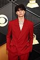 landon barker wears red suit to grammys 2024 04