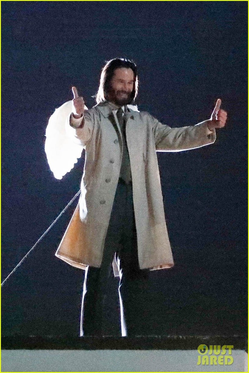 keanu reeves angel wings on good fortune set 055012520