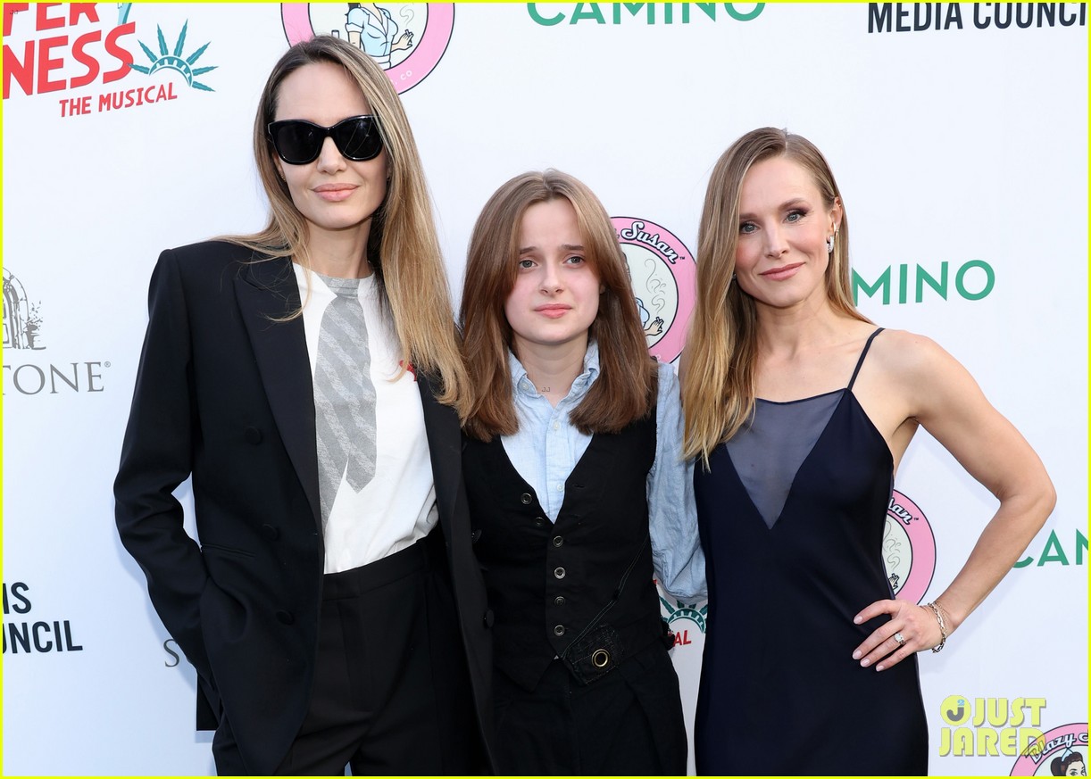 Angelina Jolie & Daughter Vivienne Support Kristen Bell at L.A. Opening