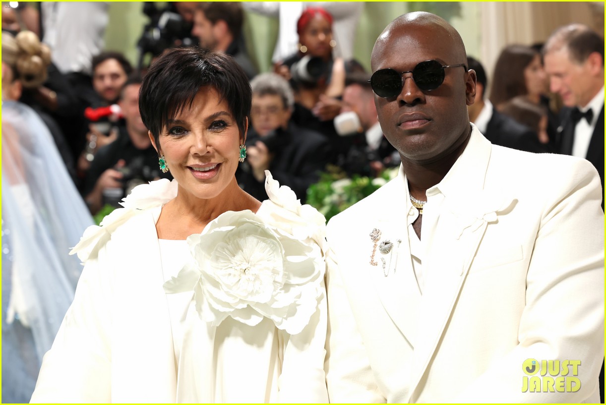 Kris Jenner & Longtime Boyfriend Corey Gamble Match in White at Met