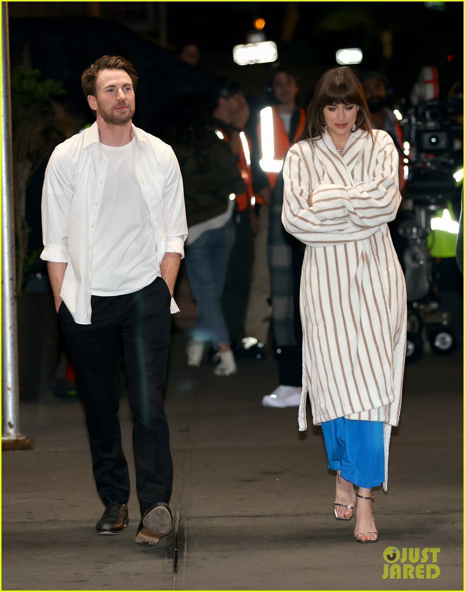 Chris Evans & Dakota Johnson Bond on Set of 