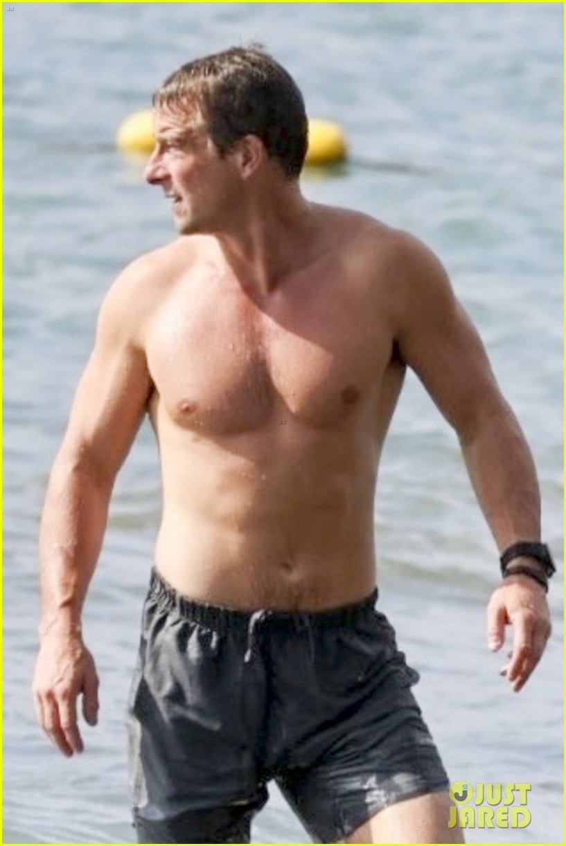 Bear Grylls Goes Shirtless for Dip in the Ocean in Costa Rica with Son Jesse Photo 5043073