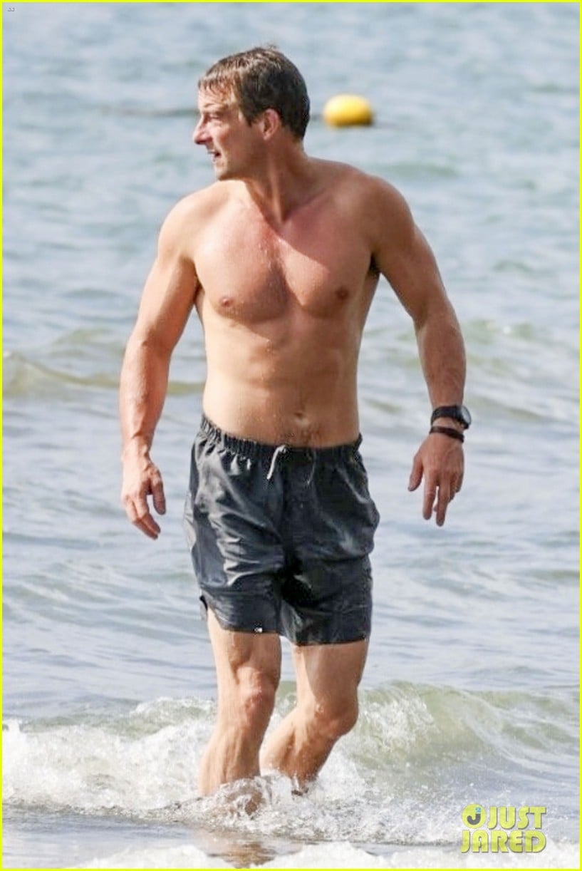 Bear Grylls Goes Shirtless for Dip in the Ocean in Costa Rica with Son Jesse Photo 5043081
