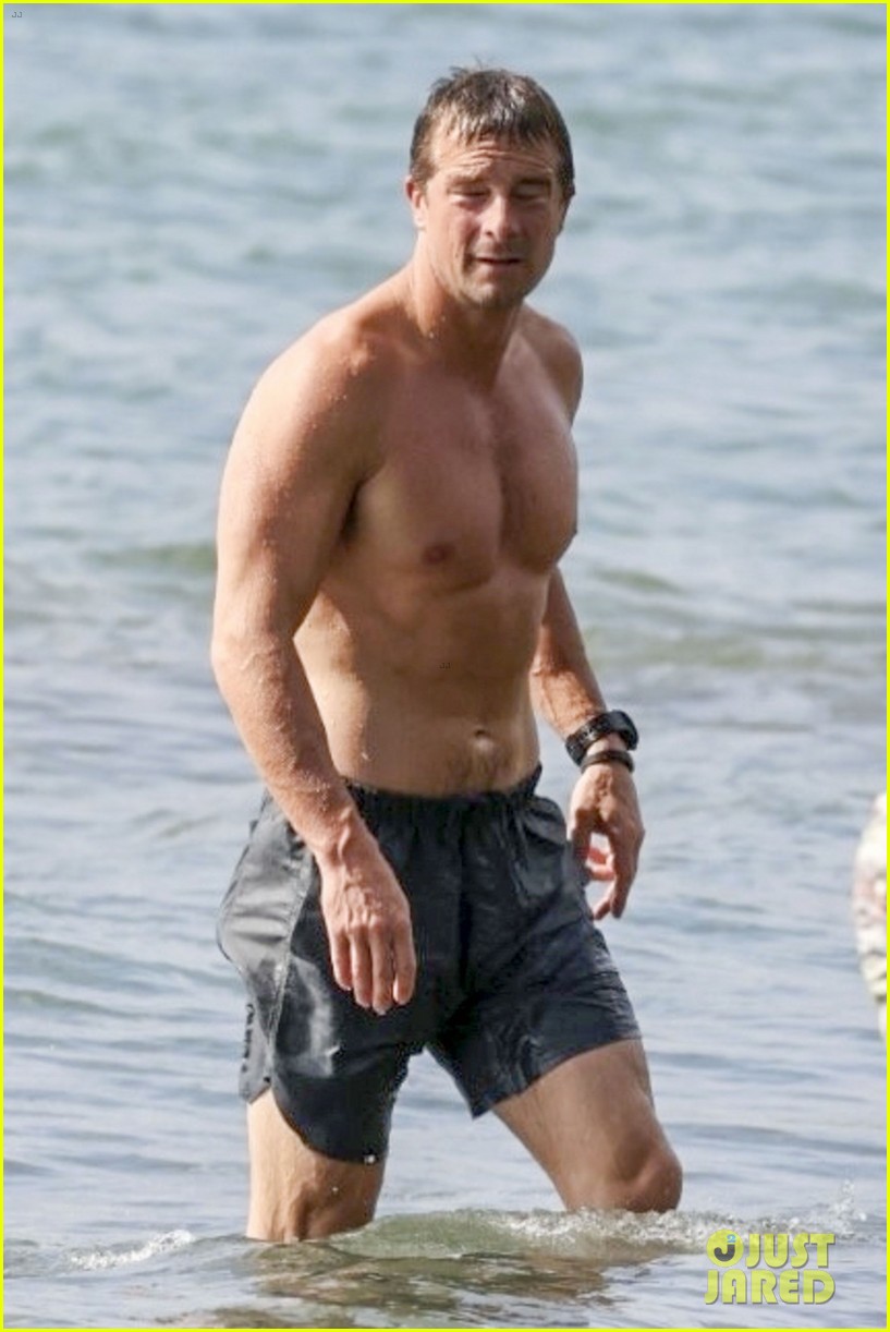 Bear Grylls Goes Shirtless for Dip in the Ocean in Costa Rica with Son Jesse Photo 5043083